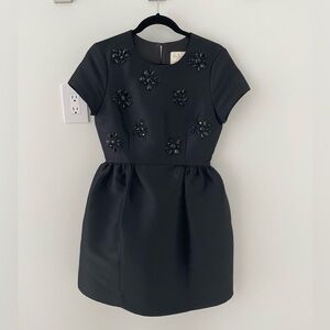 Kate Spade Black Short Sleeve Embellished Dress Size 4